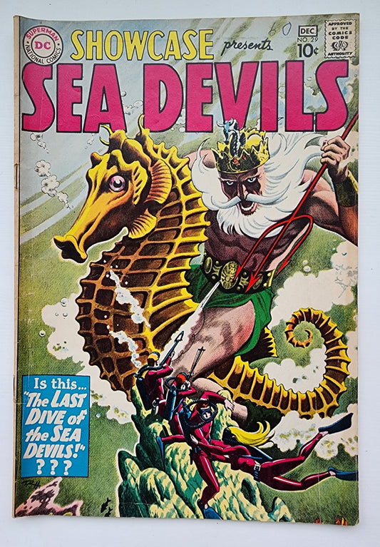 SHOWCASE #29 1960 (3RD APP SEA DEVILS. HALF PAGE AD JUSTICE LEAGUE OF AMERICA #1) Showcase DC COMICS