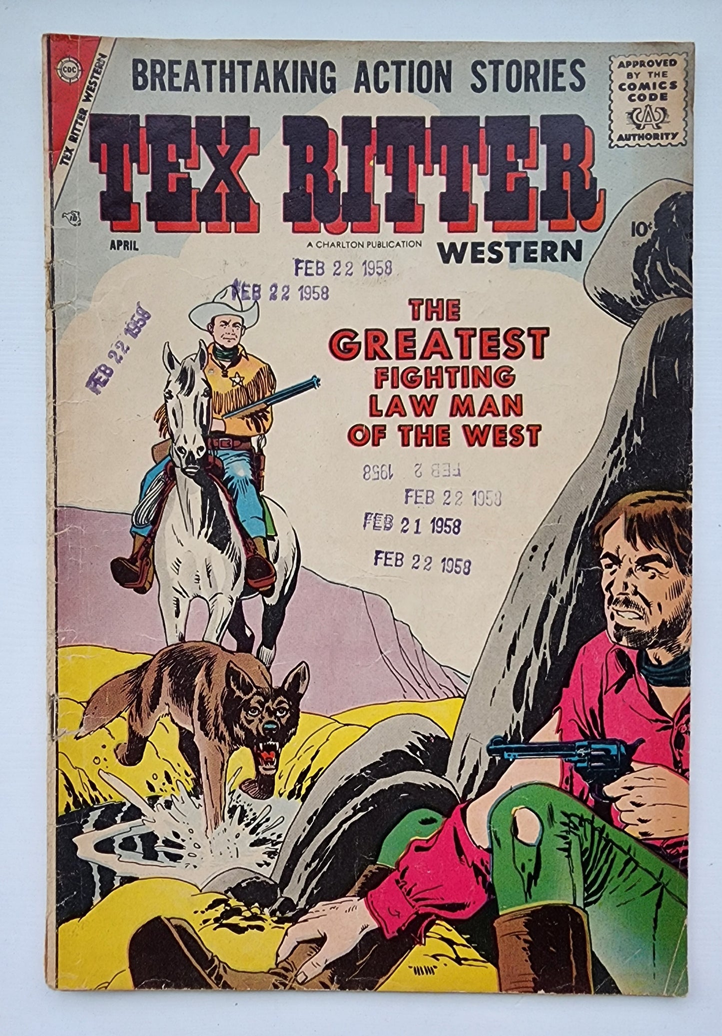 TEX RITTER WESTERN #40 1958 Sheriff of Tombstone CHARLTON COMICS