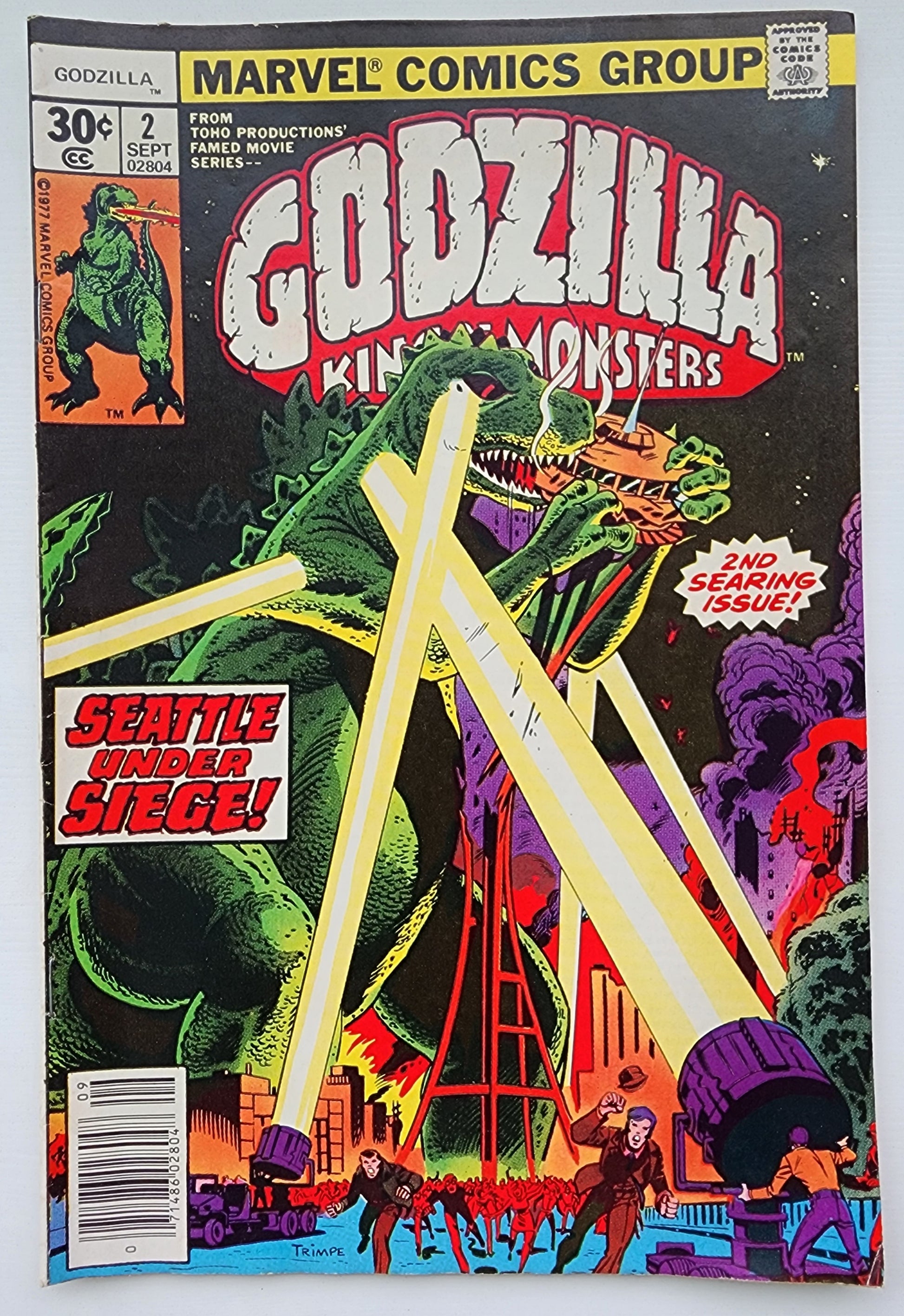 GODZILLA #2 1977 NEWSSTAND Godzilla MARVEL COMICS