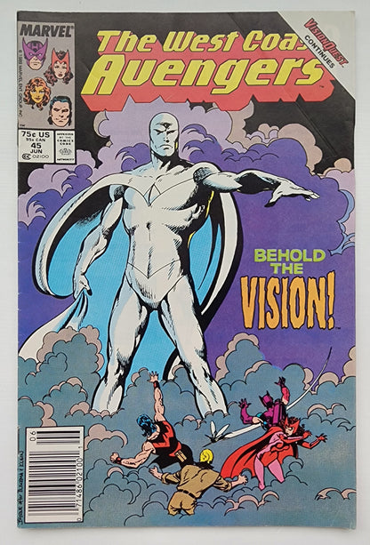 WEST COAST AVENGERS #45 1989 (1ST APP WHITE VISION) NEWSSTAND West Coast Avengers MARVEL COMICS