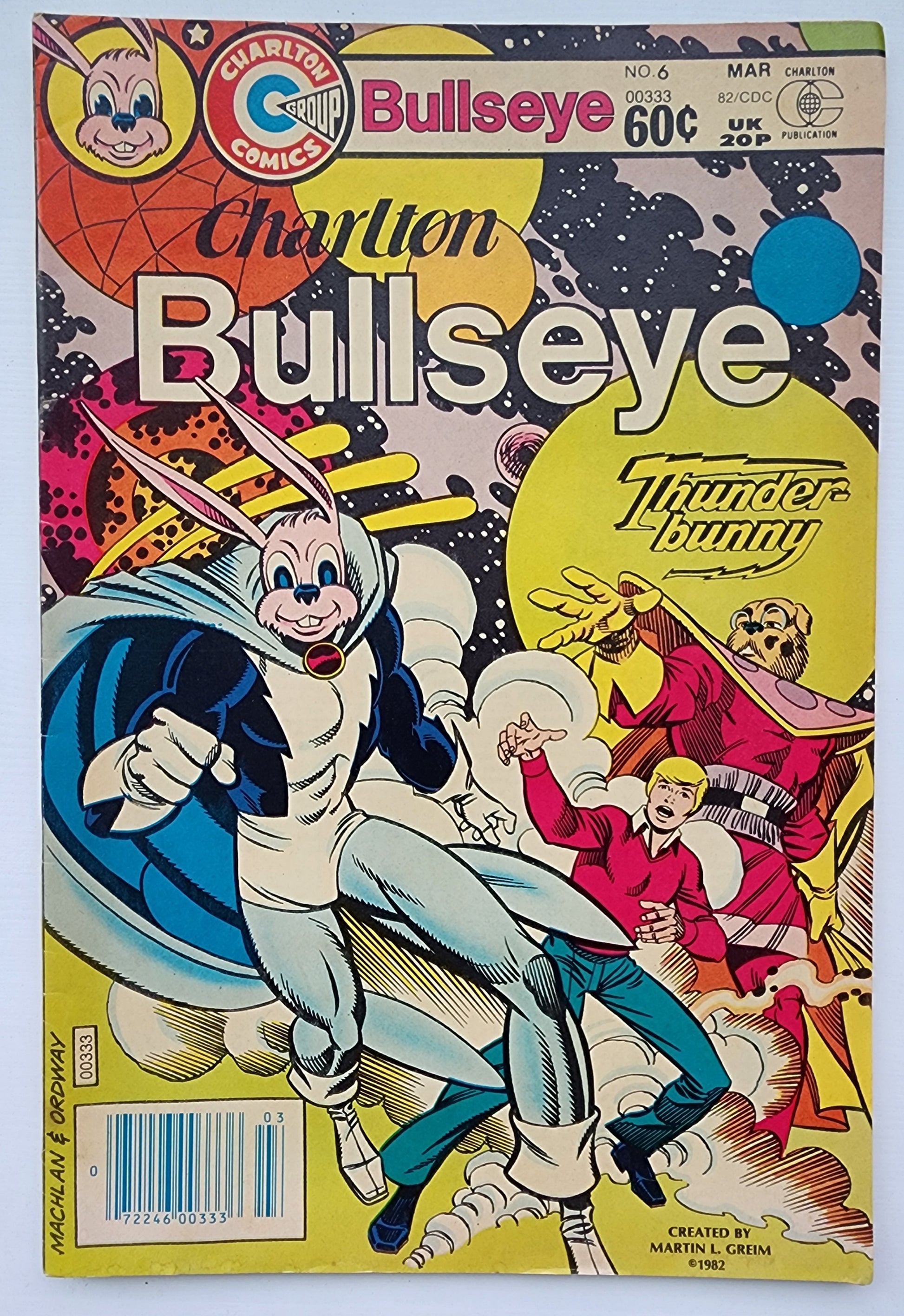 BULLSEYE #6 1982 (1ST APP THUNDER BUNNY)NEWBULLSEYE #6 1982 (1ST APP THUNDER BUNNY) NEWSSTAND CHARLTON COMICS