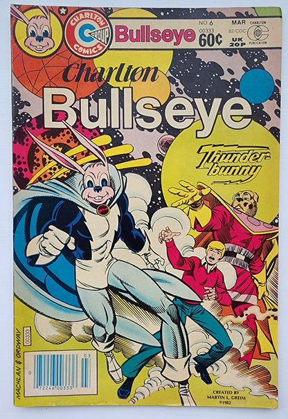 BULLSEYE #6 1982 (1ST APP THUNDER BUNNY)NEWBULLSEYE #6 1982 (1ST APP THUNDER BUNNY) NEWSSTAND CHARLTON COMICS