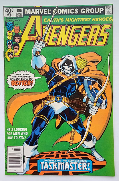 AVENGERS #196 1980 (ORIGIN & 1ST APP TASKMASTER) NEWSSTAND Avengers MARVEL COMICS
