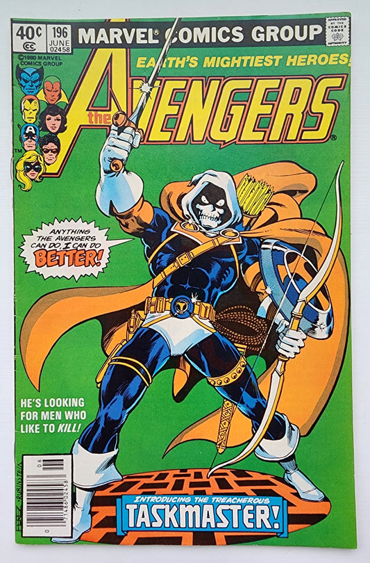 AVENGERS #196 1980 (ORIGIN & 1ST APP TASKMASTER) NEWSSTAND Avengers MARVEL COMICS