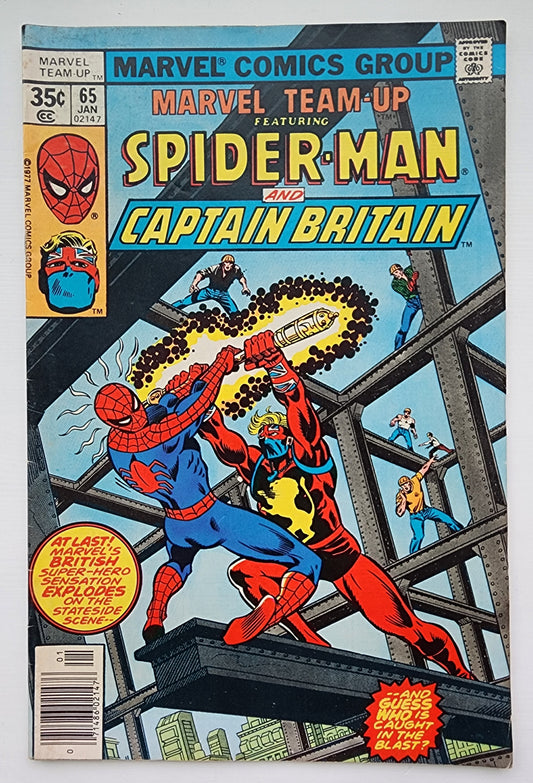 MARVEL TEAM-UP #65 1978 (1ST US APP CAPTAIN BRITAIN. 1ST APP ARCADE & MISS LOCKE) NEWSSTAND Marvel Team-Up MARVEL COMICS