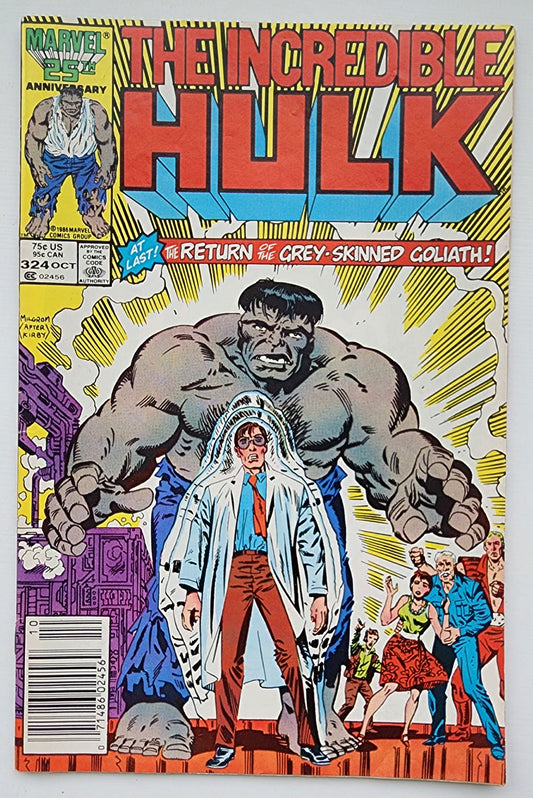 INCREDIBLE HULK #324 1986 HOMAGE (RETURN OF GREY HULK) NEWSSTAND Incredible Hulk MARVEL COMICS
