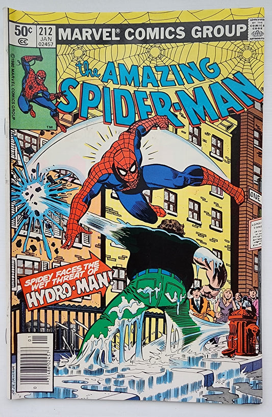 AMAZING SPIDER-MAN #212 1981 (ORIGIN & 1ST APP HYDRO-MAN) NEWSSTAND Amazing Spider-Man MARVEL COMICS
