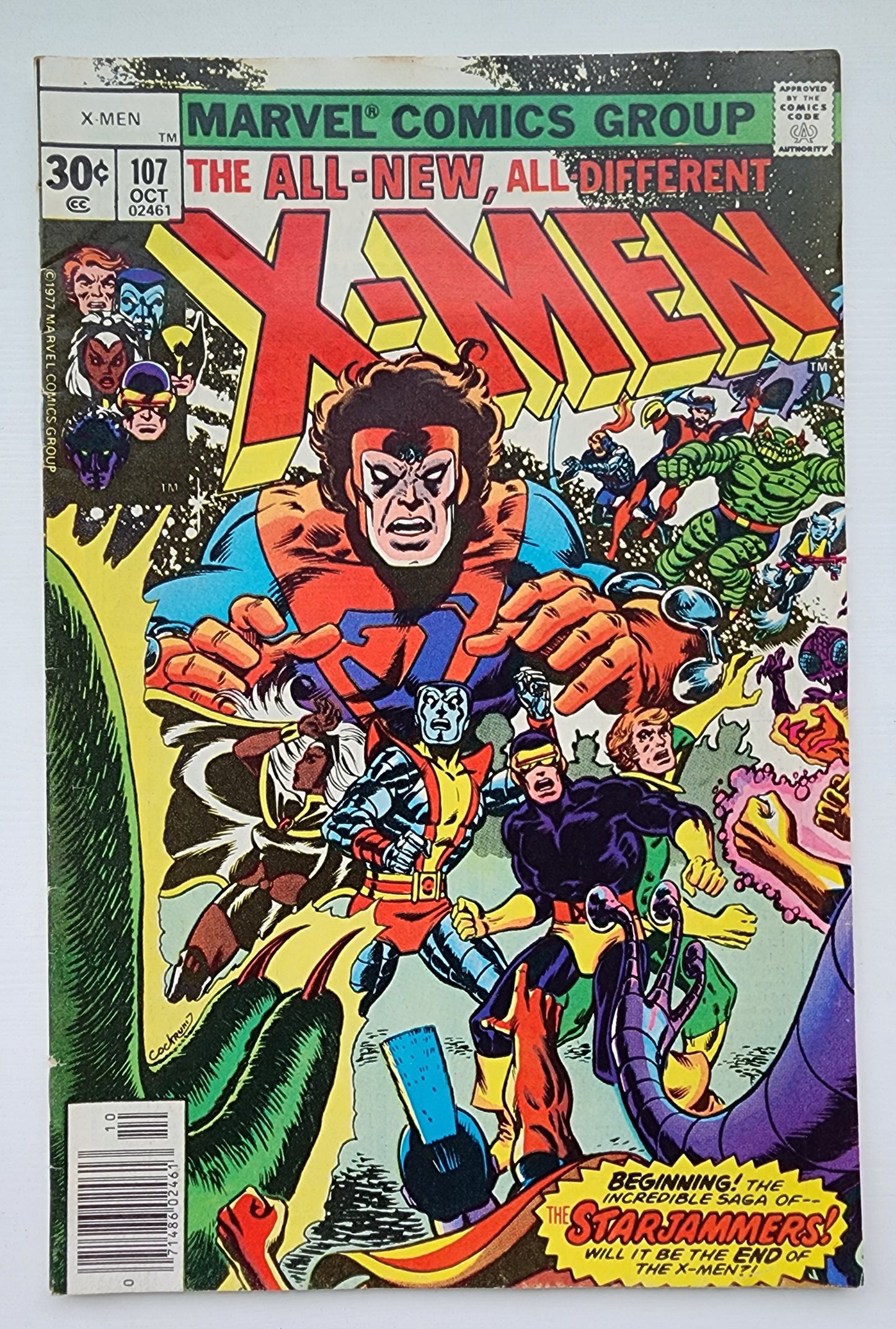 UNCANNY X-MEN #107 1977 (1ST APP STARJAMMERS) NEWSSTAND X-Men MARVEL COMICS