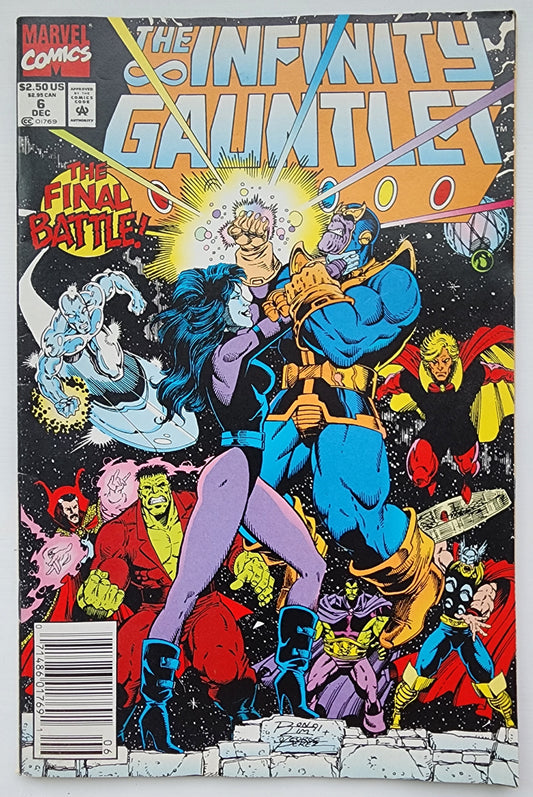 INFINITY GAUNTLET #6 1991 NEWSSTAND Infinity Gauntlet MARVEL COMICS