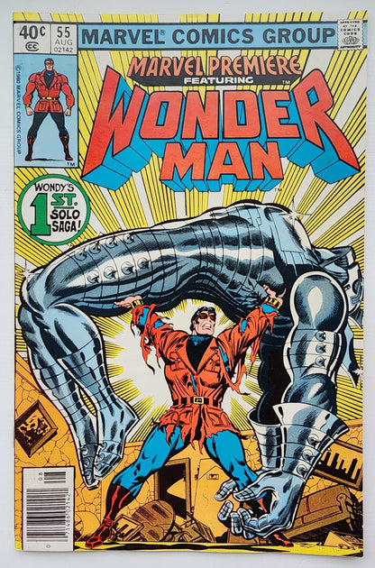 MARVEL PREMIERE #55 WONDER MAN 1980 NEWSSTAND Infinity Gauntlet MARVEL COMICS