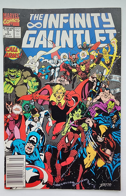 INFINITY GAUNTLET #3 1991 NEWSSTAND Infinity Gauntlet MARVEL COMICS