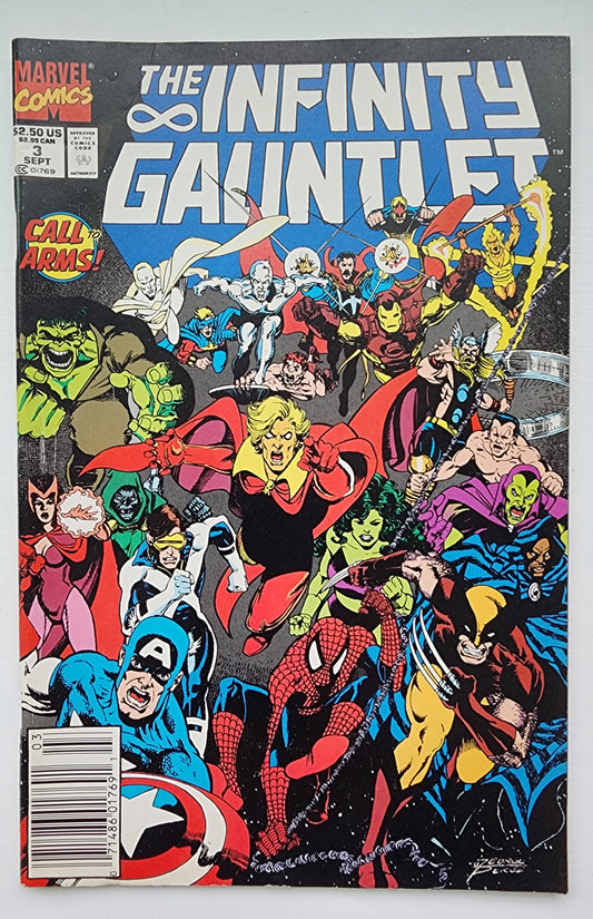 INFINITY GAUNTLET #3 1991 NEWSSTAND Infinity Gauntlet MARVEL COMICS