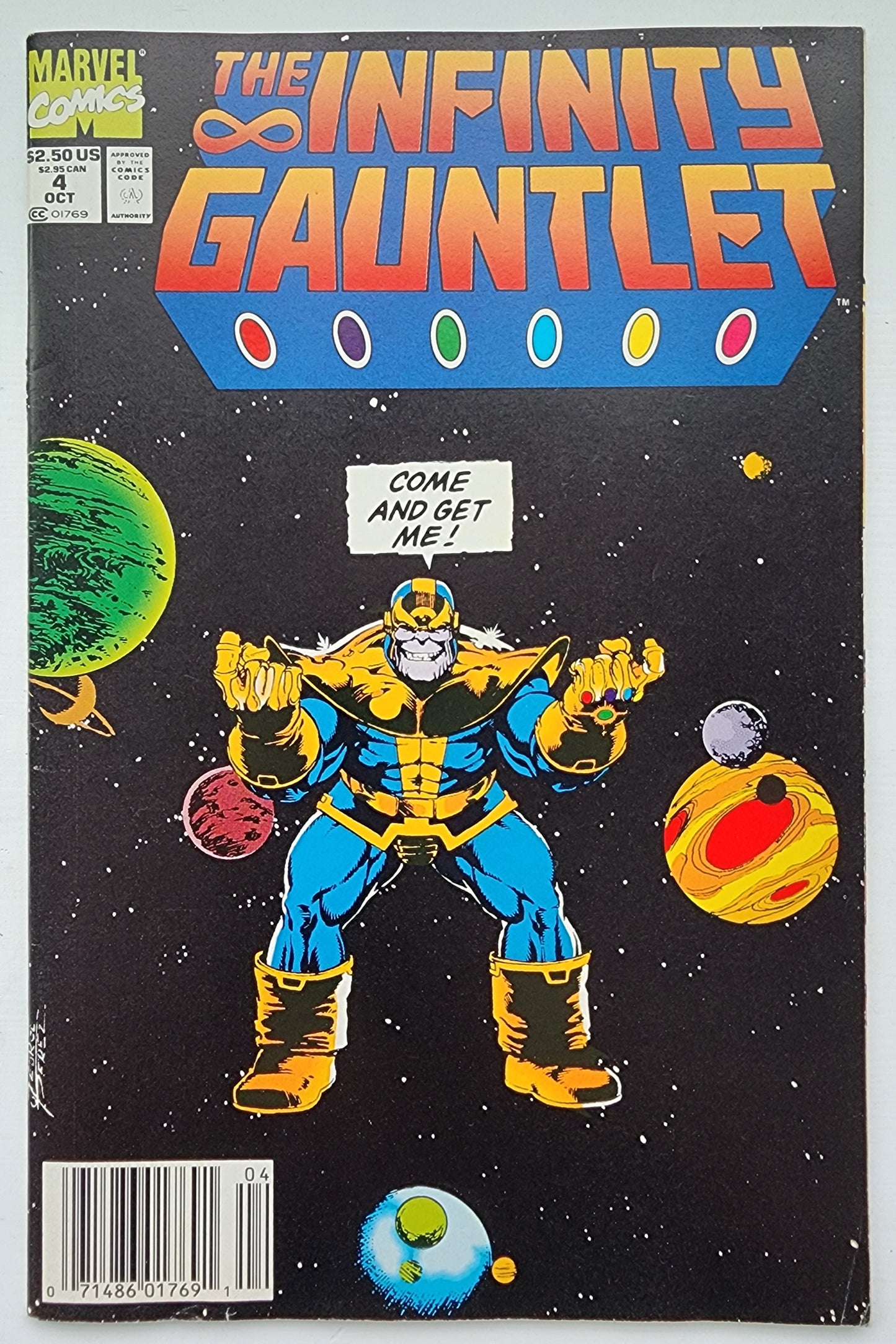 INFINITY GAUNTLET #4 1991 NEWSSTAND Infinity Gauntlet MARVEL COMICS