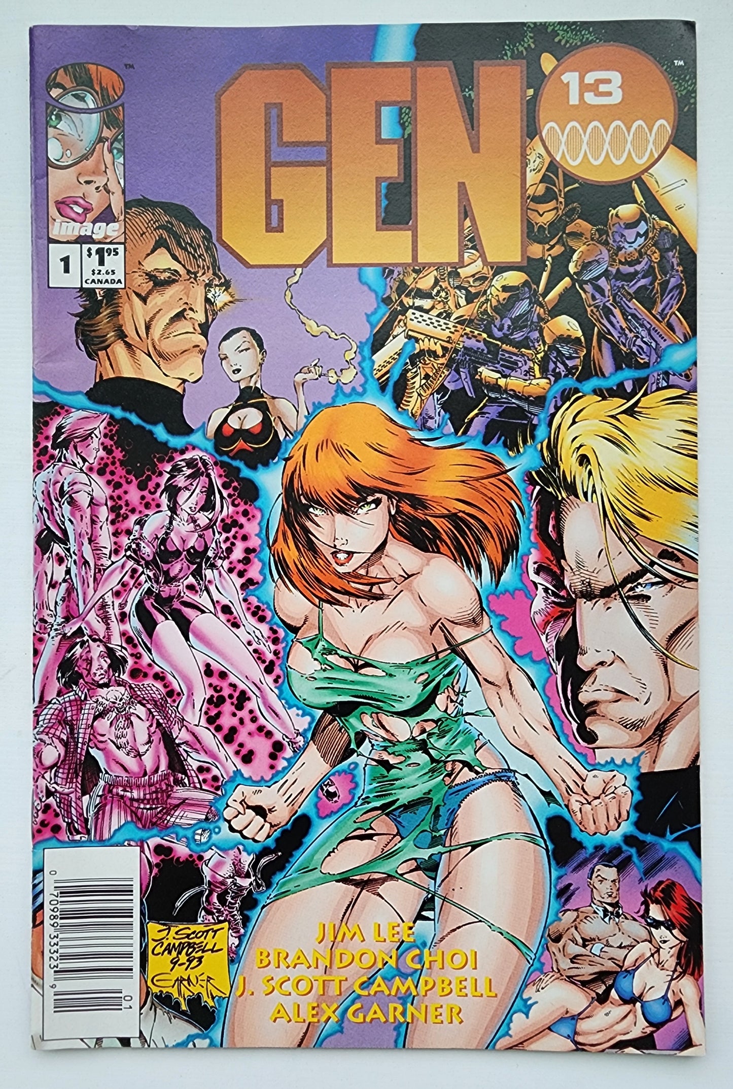 GEN 13 #1 1994 J SCOTT CAMPBELL NEWSSTAND Gen 13 IMAGE COMICS