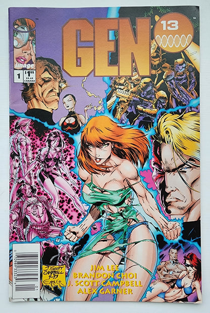 GEN 13 #1 1994 J SCOTT CAMPBELL NEWSSTAND Gen 13 IMAGE COMICS