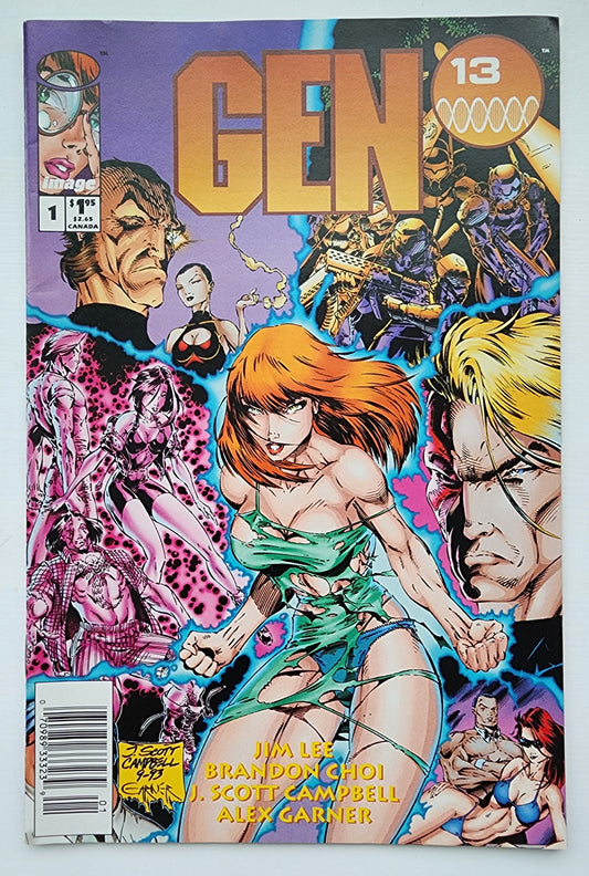 GEN 13 #1 1994 J SCOTT CAMPBELL NEWSSTAND Gen 13 IMAGE COMICS