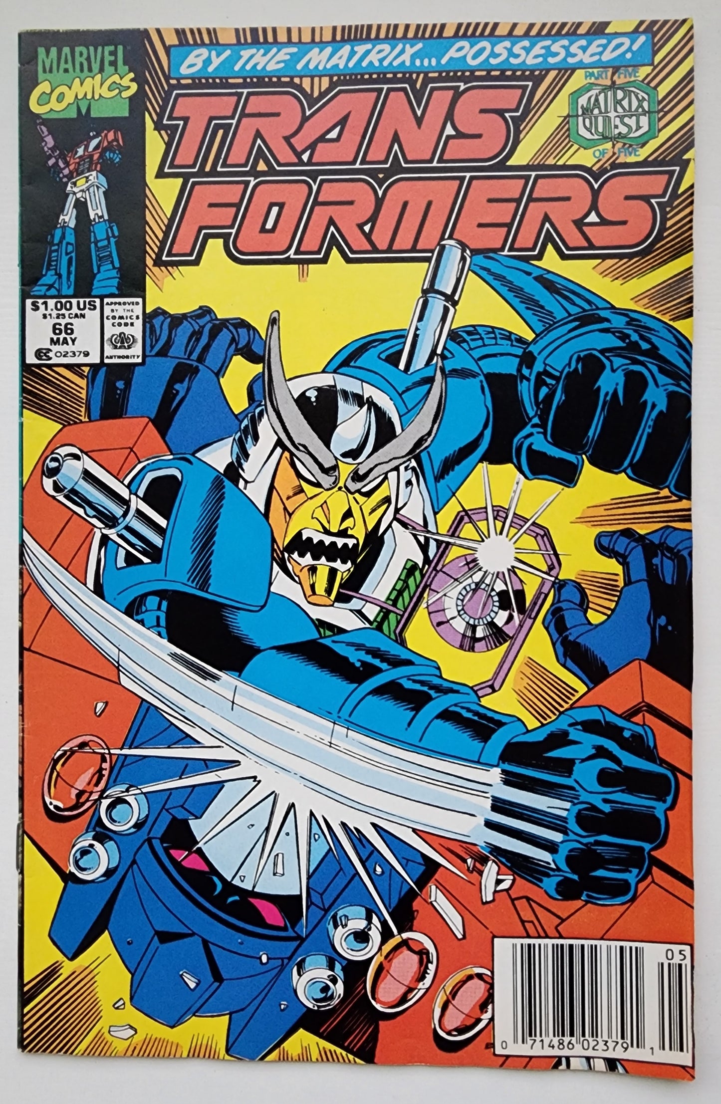 TRANSFORMERS #66 1990 (1ST APP HOOK, LINE, & SINKER) NEWSSTAND Transformers MARVEL COMICS
