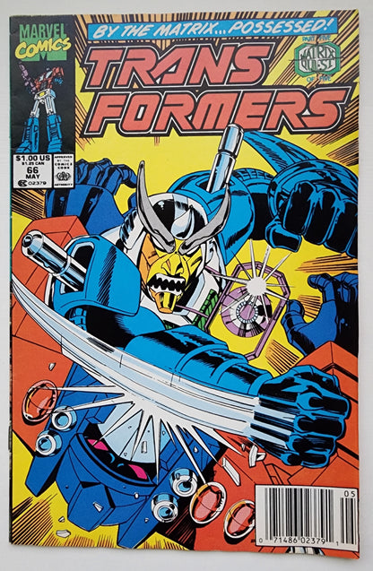TRANSFORMERS #66 1990 (1ST APP HOOK, LINE, & SINKER) NEWSSTAND Transformers MARVEL COMICS