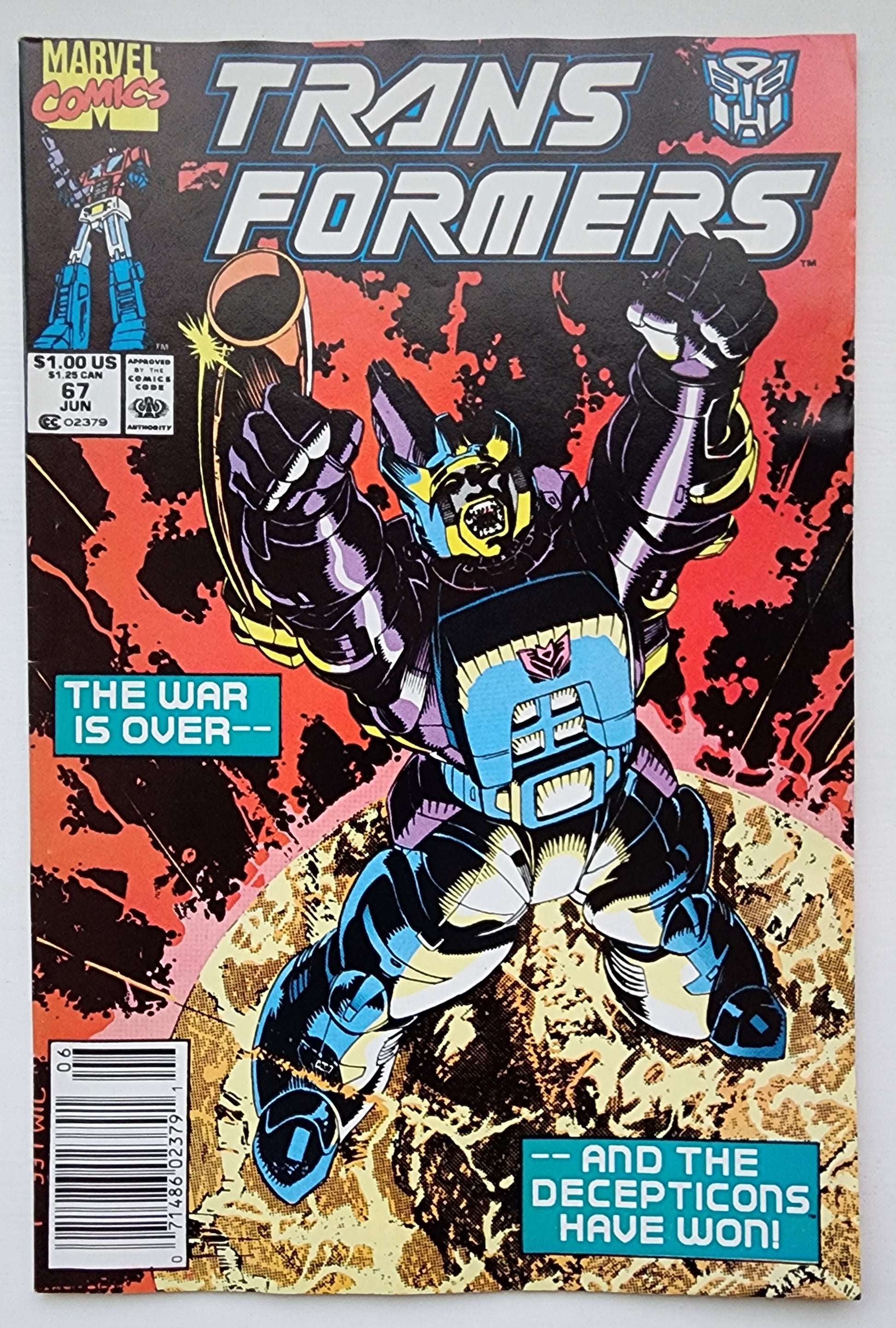 TRANSFORMERS #67 1990 (1ST APP WILDFLY, BRISTLEBACK, SCROWL, BIRDBRAIN, SLOG & INFERNO) NEWSSTAND Transformers MARVEL COMICS