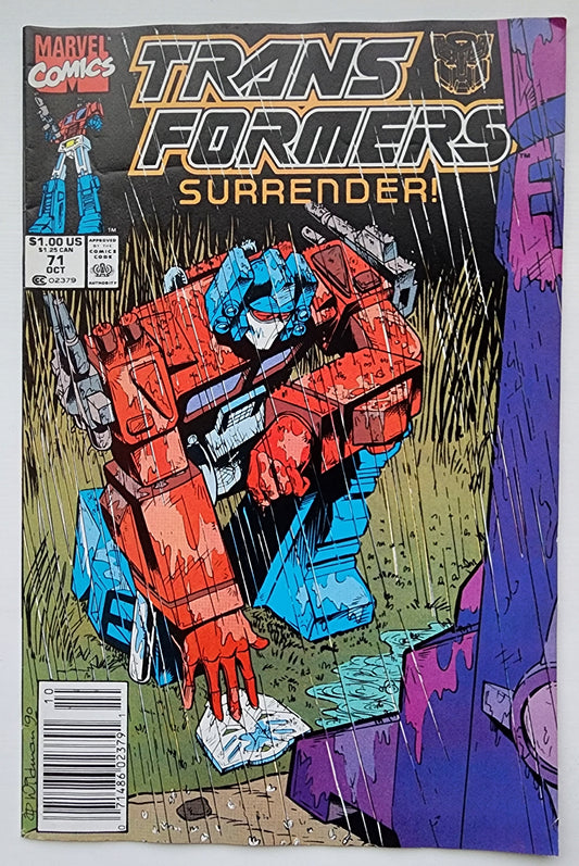 TRANSFORMERS #71 1990 NEWSSTAND Transformers MARVEL COMICS