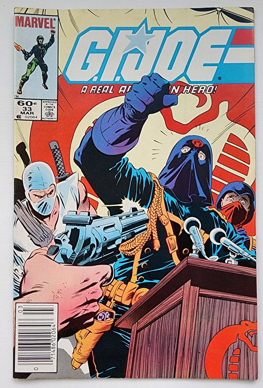 GI JOE A REAL AMERICAN HERO #33 1985 NEWSSTAND GI Joe MARVEL COMICS