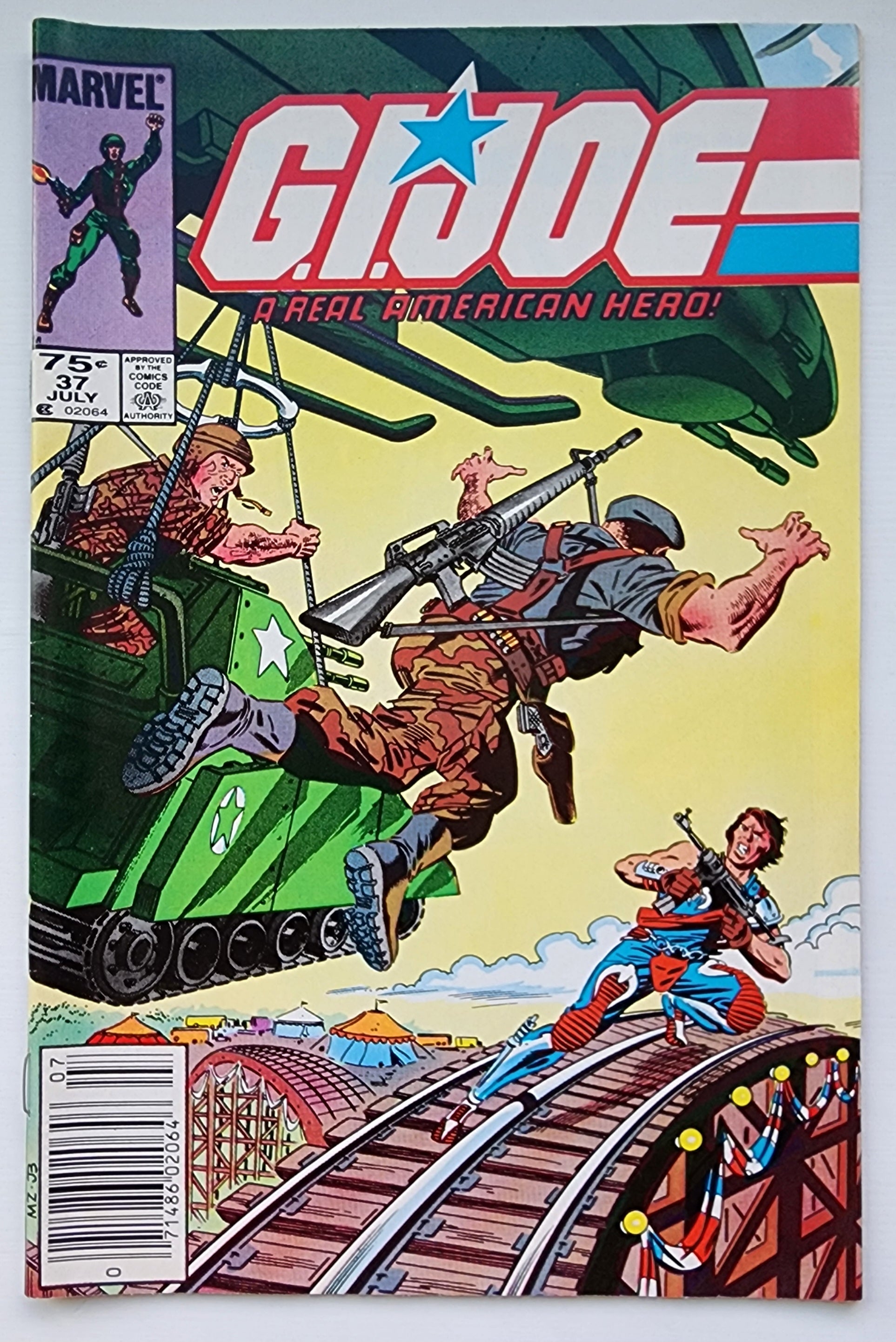 GI JOE A REAL AMERICAN HERO #37 1985 (1ST APP FLINT, FOOTLOOSE, TOMAX, & XAMOT) NEWSSTAND GI Joe MARVEL COMICS