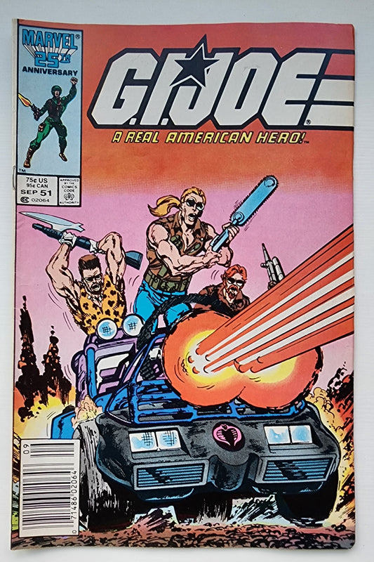 GI JOE A REAL AMERICAN HERO #51 1986 (1ST APP CROSS COUNTRY, THUNDER, TOLLBOOTH) NEWSSTAND GI Joe MARVEL COMICS