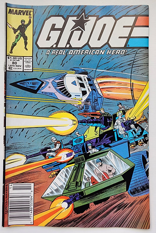 GI JOE A REAL AMERICAN HERO #80 1988 (1ST APP CHARBROIL, HARDBALL, MUSKRAT, HIT N' RUN, & RUMBLER) NEWSSTAND GI Joe MARVEL COMICS
