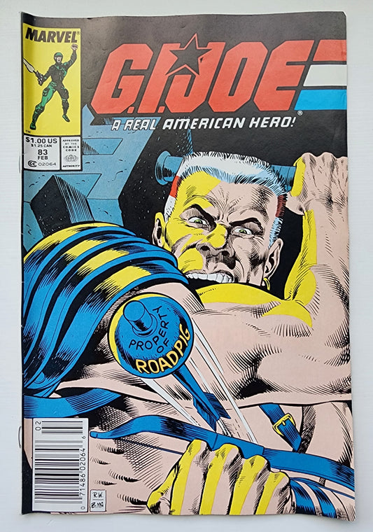 GI JOE A REAL AMERICAN HERO #83 1989 (1ST APP ROAD PIG) NEWSSTAND GI Joe MARVEL COMICS