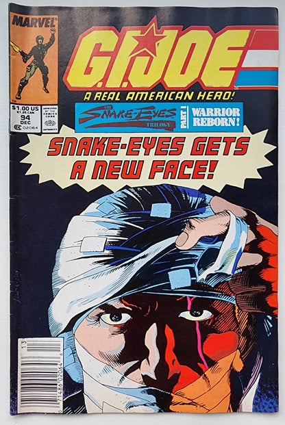 GI JOE A REAL AMERICAN HERO #94 1989 NEWSSTAND GI Joe MARVEL COMICS