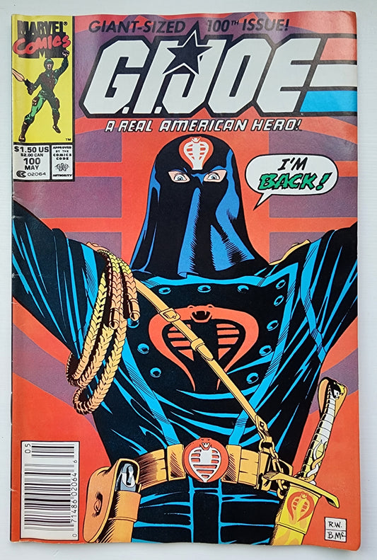 GI JOE A REAL AMERICAN HERO #100 1990 NEWSSTAND GI Joe MARVEL COMICS
