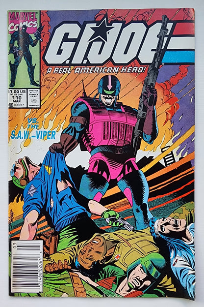 GI JOE A REAL AMERICAN HERO #110 1991 NEWSSTAND GI Joe MARVEL COMICS
