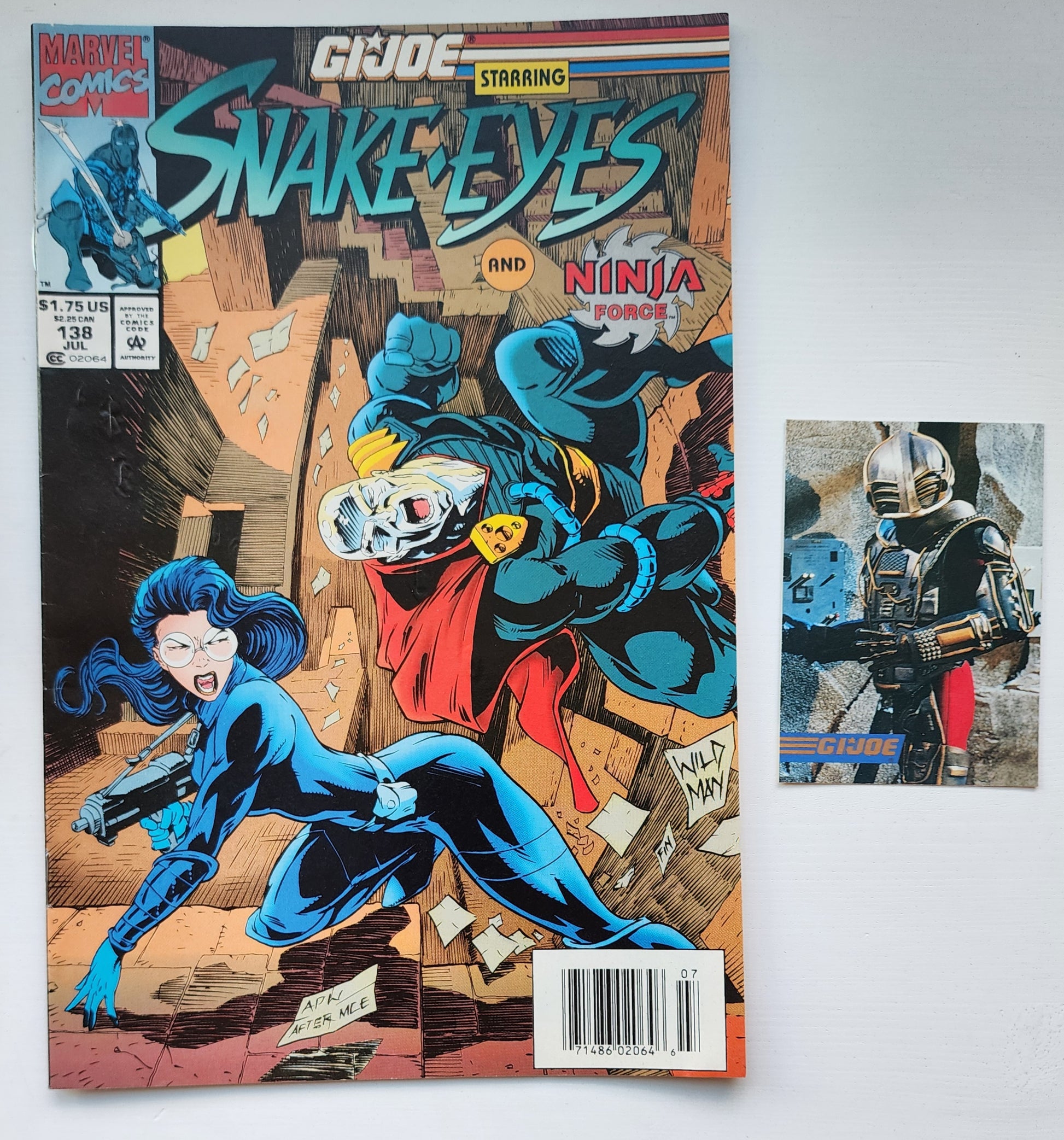 GI JOE A REAL AMERICAN HERO #138 1992 (OPEN POLYBAG WITH TRADING CARD) NEWSSTAND GI Joe MARVEL COMICS