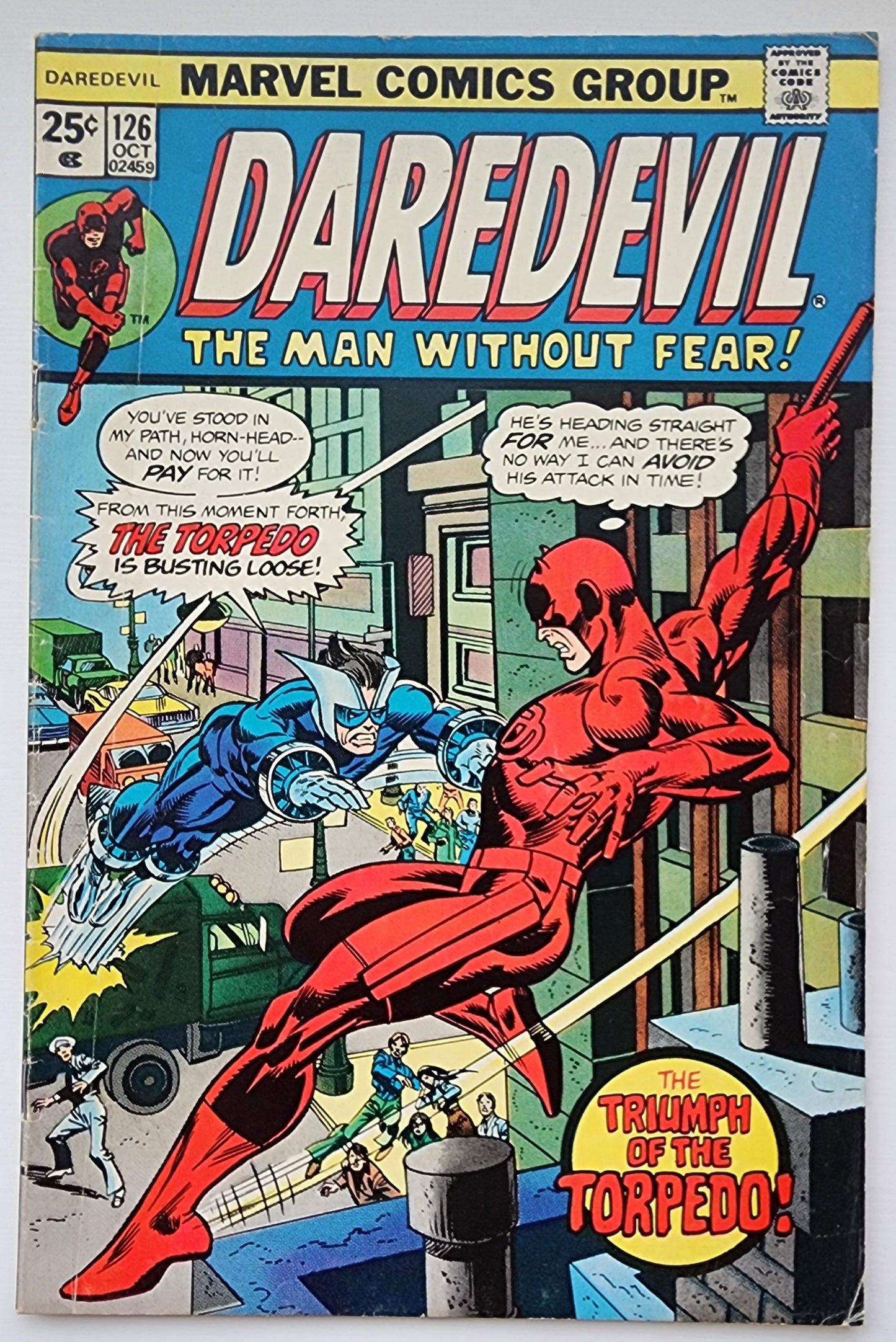 DAREDEVIL #126 1975 (1ST APP NEW TORPEDO) Daredevil MARVEL COMICS