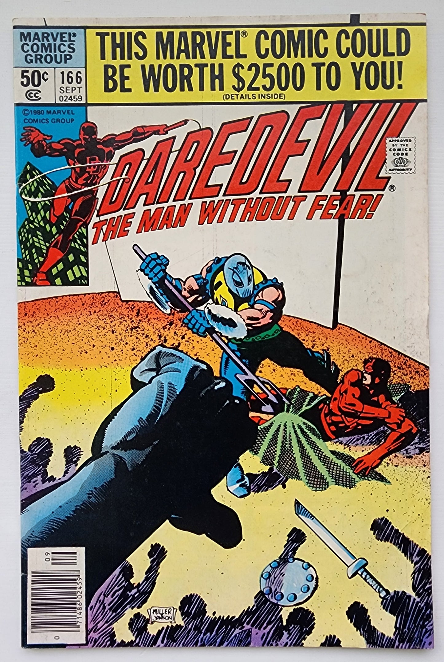 DAREDEVIL #166 1980 (WEDDING OF FOGGY NELSON & DEBBIE HARRIS) NEWSSTAND Daredevil MARVEL COMICS