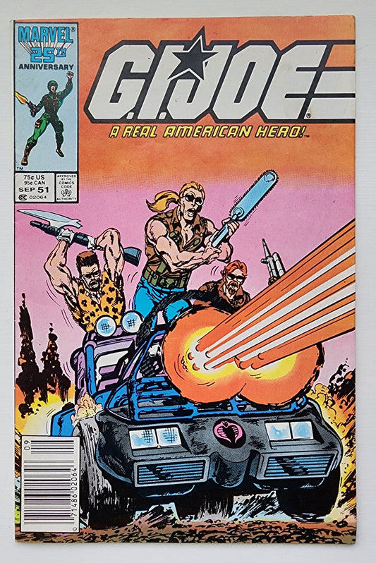 GI JOE A REAL AMERICAN HERO #51 1986 (1ST APP CROSS COUNTRY, THUNDER, TOLLBOOTH) NEWSSTAND [J1] GI Joe MARVEL COMICS