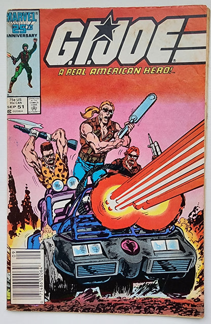 GI JOE A REAL AMERICAN HERO #51 1986 (1ST APP CROSS COUNTRY, THUNDER, TOLLBOOTH) NEWSSTAND [J2] GI Joe MARVEL COMICS