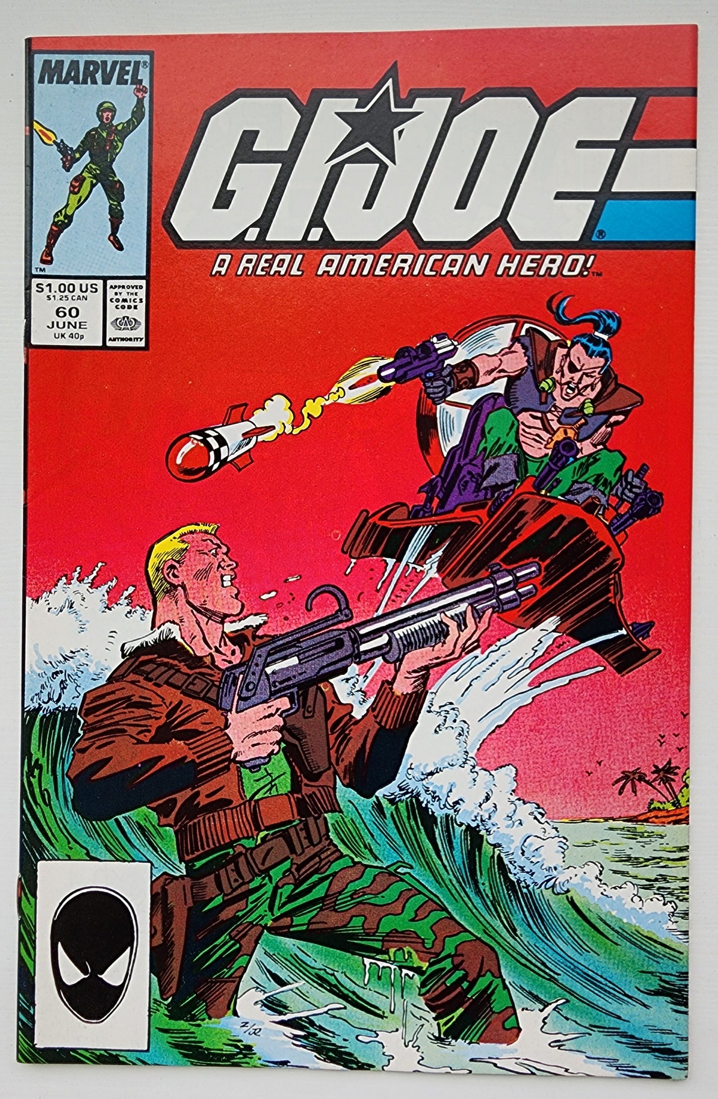 GI JOE A REAL AMERICAN HERO #60 1987 (1ST APP LT FALCON, CHUCKLES, FASTDRAW, ZANZIBAR, MONKEYWRENCH & LAW & ORDER) [J1] GI Joe MARVEL COMICS
