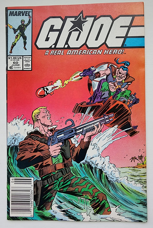 GI JOE A REAL AMERICAN HERO #60 1987 (1ST APP LT FALCON, CHUCKLES, FASTDRAW, ZANZIBAR, MONKEYWRENCH & LAW & ORDER) NEWSSTAND [J1] GI Joe MARVEL COMICS