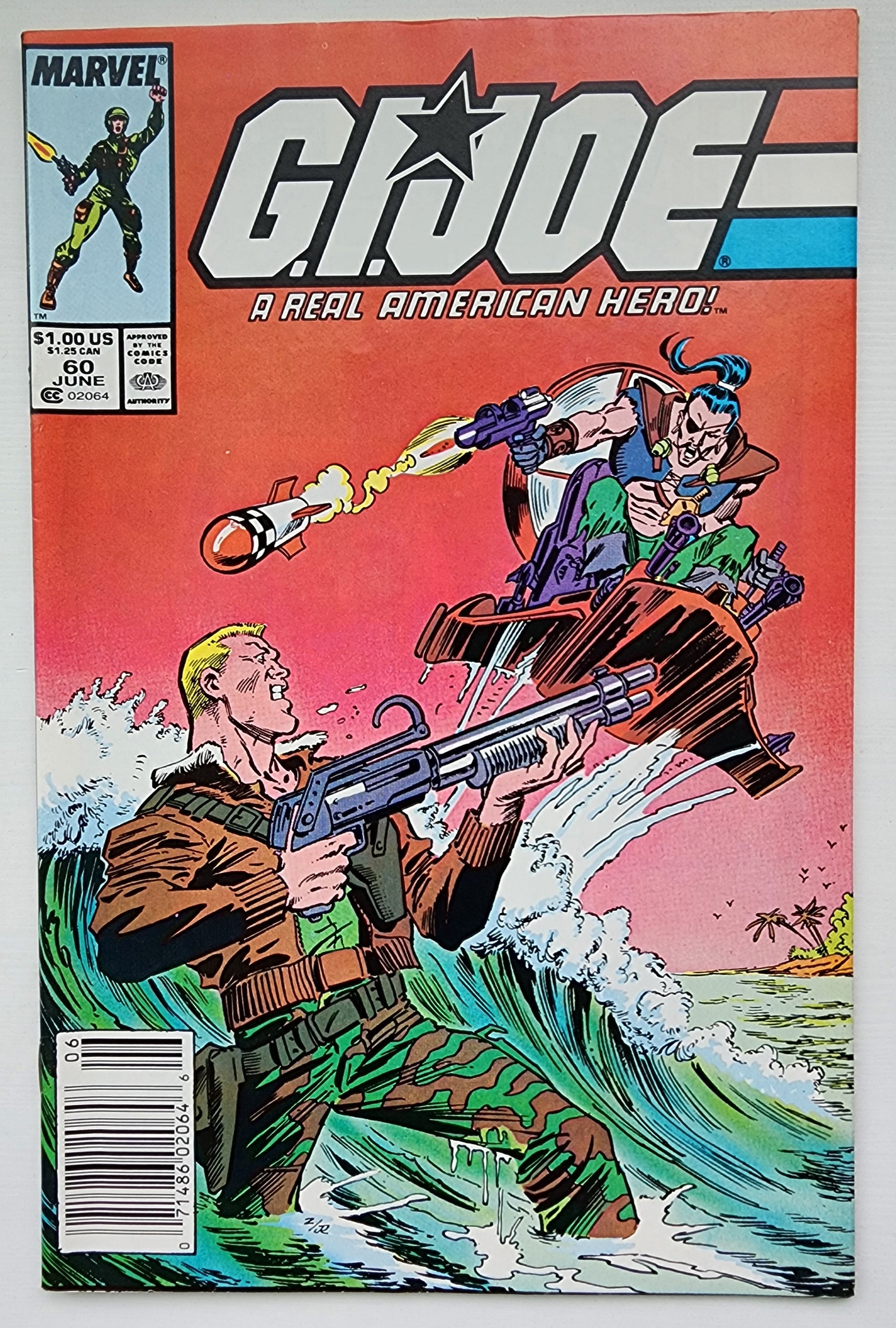 GI JOE A REAL AMERICAN HERO #60 1987 (1ST APP LT FALCON, CHUCKLES, FASTDRAW, ZANZIBAR, MONKEYWRENCH & LAW & ORDER) NEWSSTAND [J2] GI Joe MARVEL COMICS
