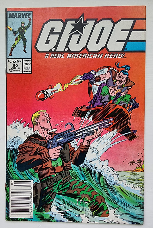 GI JOE A REAL AMERICAN HERO #60 1987 (1ST APP LT FALCON, CHUCKLES, FASTDRAW, ZANZIBAR, MONKEYWRENCH & LAW & ORDER) NEWSSTAND [J3] GI Joe MARVEL COMICS