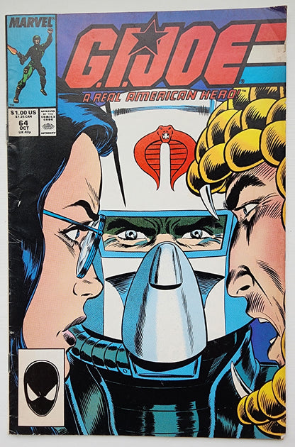 GI JOE A REAL AMERICAN HERO #64 1987 (1ST APP PSYCHE-OUT, HARD TOP, PAYLOAD, SCI-FI, FROSTBITE & BACK STOCK) [J1] GI Joe MARVEL COMICS