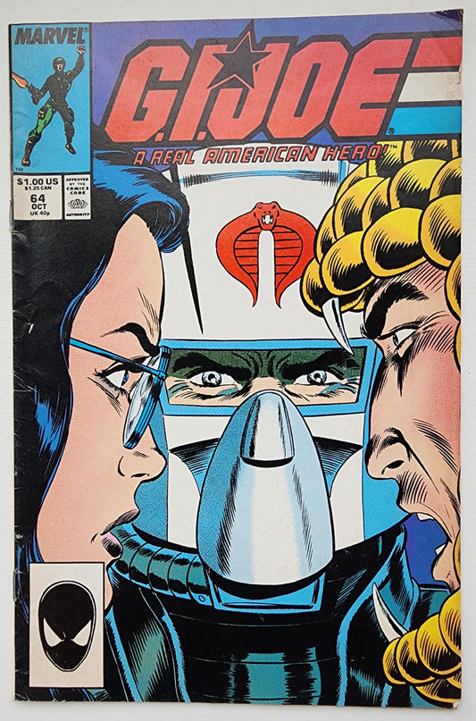 GI JOE A REAL AMERICAN HERO #64 1987 (1ST APP PSYCHE-OUT, HARD TOP, PAYLOAD, SCI-FI, FROSTBITE & BACK STOCK) [J1] GI Joe MARVEL COMICS