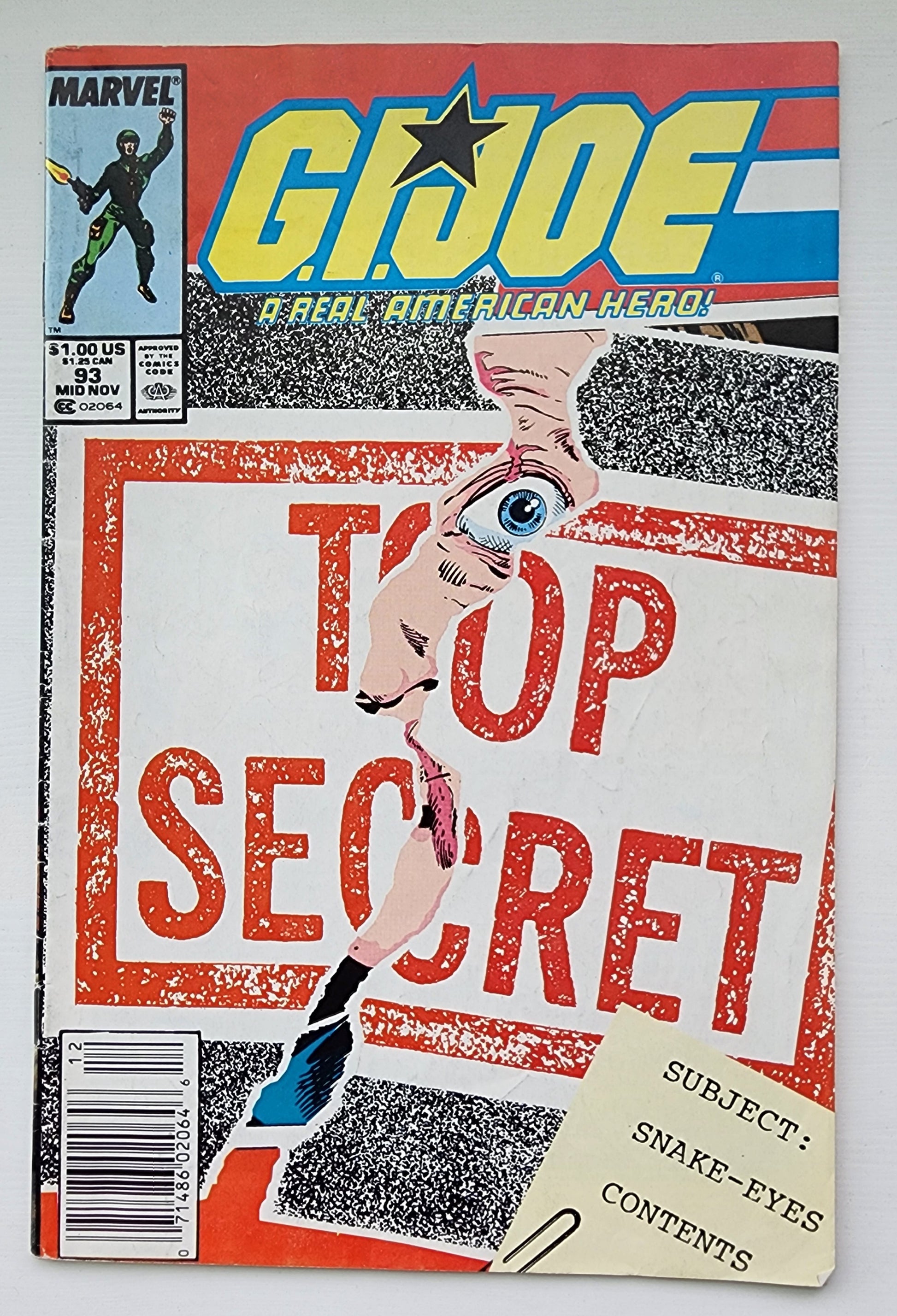 GI JOE A REAL AMERICAN HERO #93 1989 NEWSSTAND [J1] GI Joe MARVEL COMICS