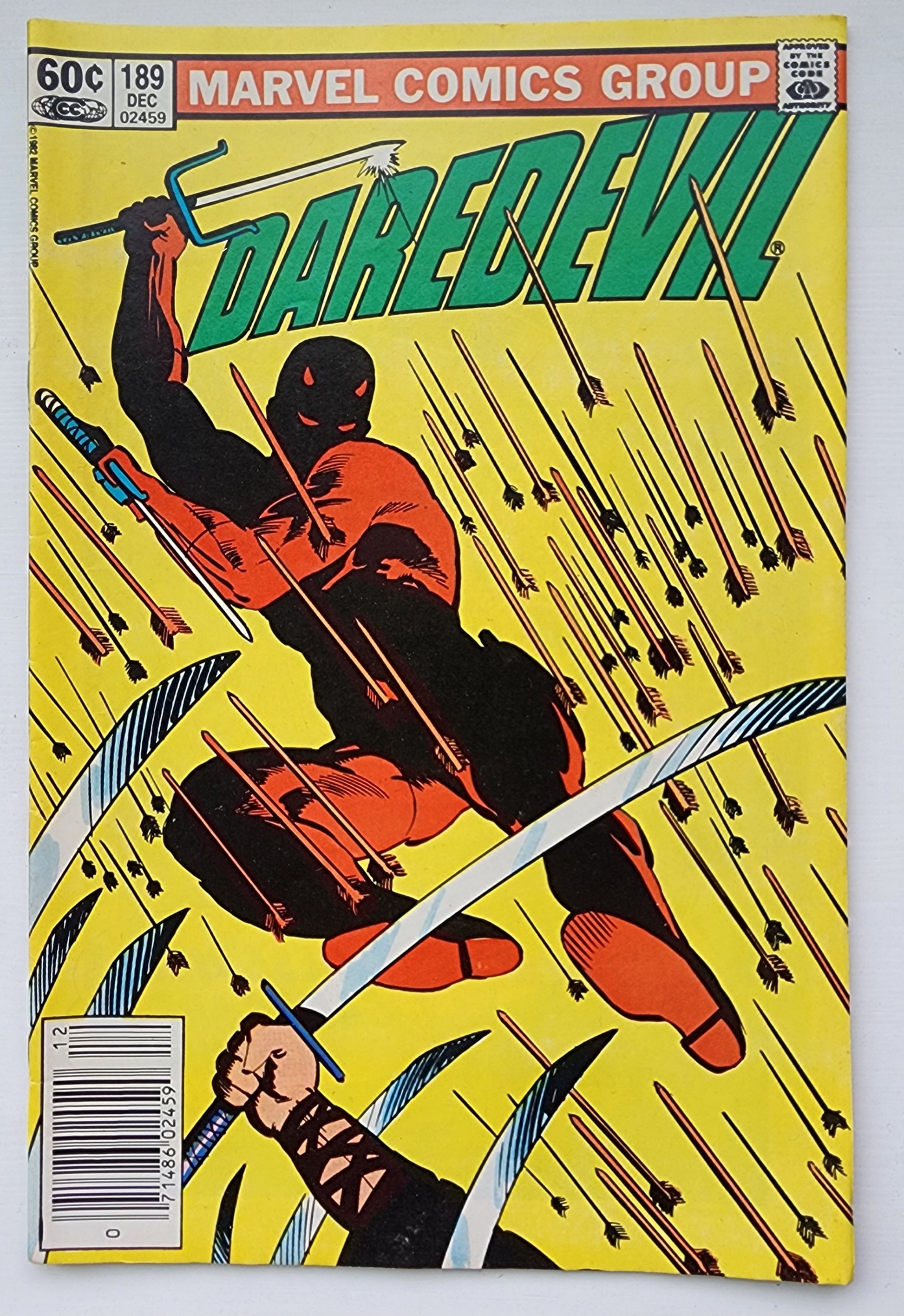 DAREDEVIL #189 1982 NEWSSTAND ("DEATH" OF STICK) Daredevil MARVEL COMICS