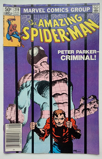 AMAZING SPIDER-MAN #219 1981 NEWSSTAND Amazing Spider-Man MARVEL COMICS
