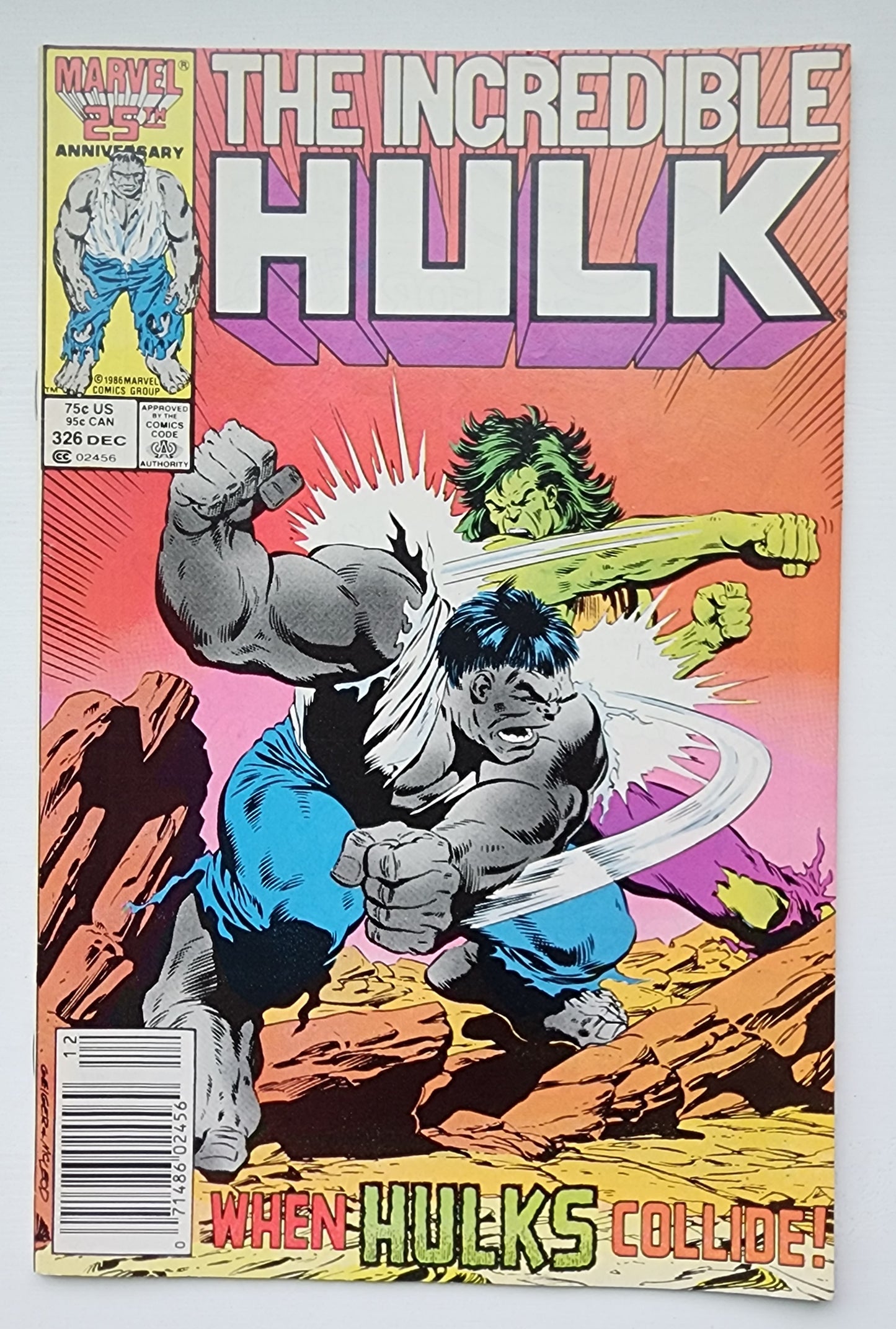 INCREDIBLE HULK #326 1986 NEWSSTAND Incredible Hulk MARVEL COMICS
