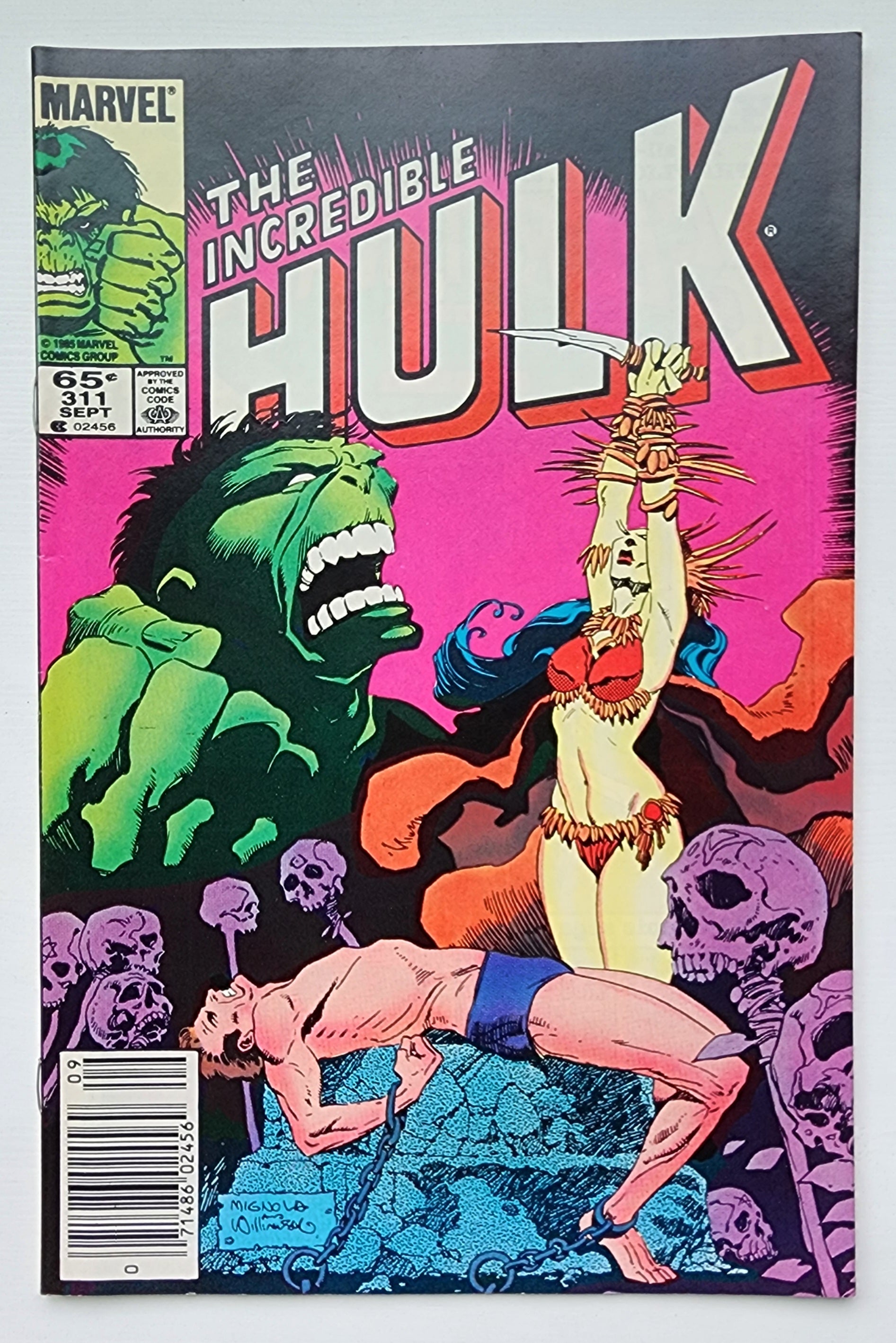 INCREDIBLE HULK #311 1985 NEWSSTAND MIKE MIGNOLA COVER Incredible Hulk MARVEL COMICS