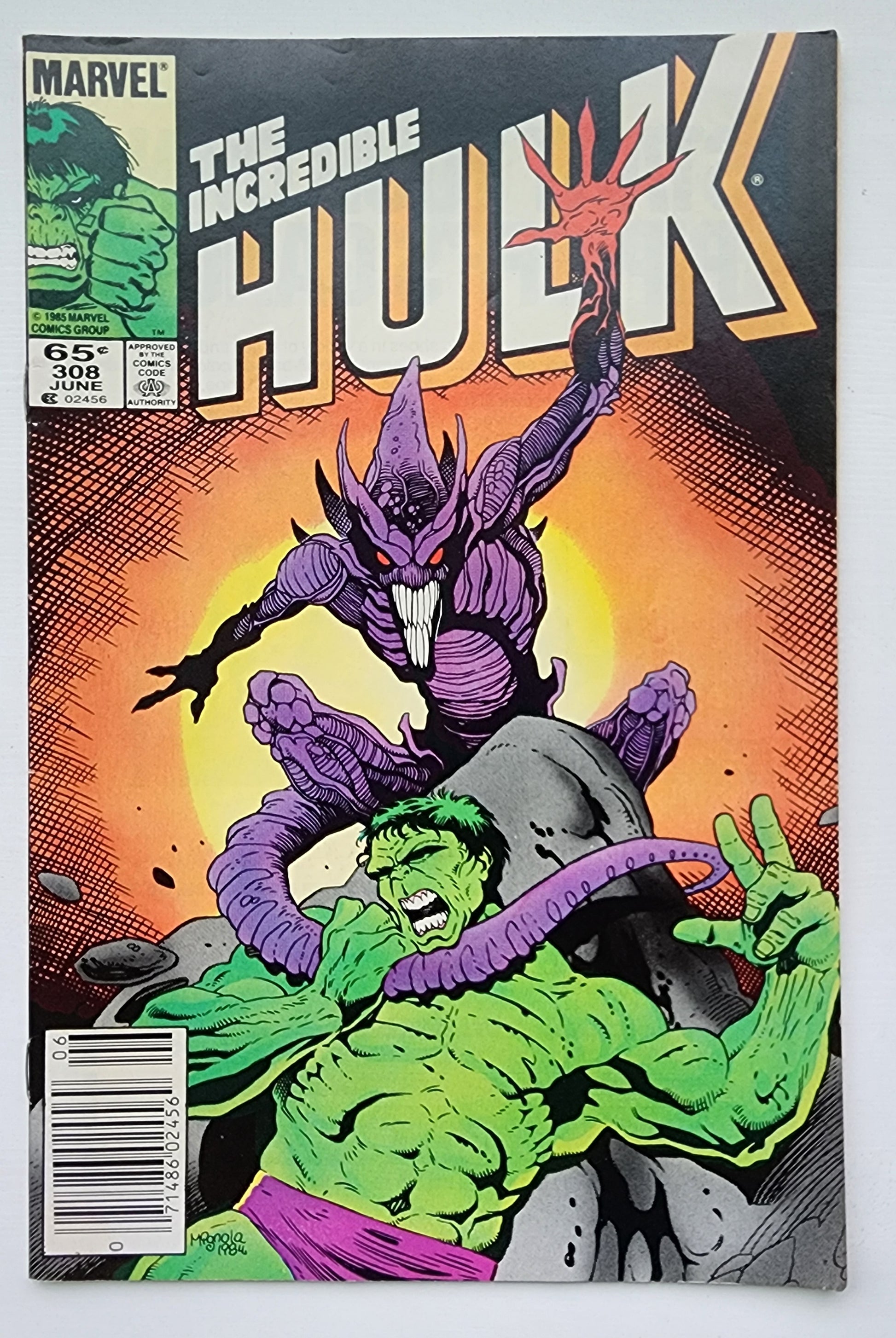 INCREDIBLE HULK #308 1985 NEWSSTAND Incredible Hulk MARVEL COMICS