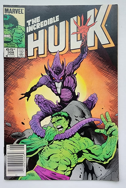INCREDIBLE HULK #308 1985 NEWSSTAND Incredible Hulk MARVEL COMICS